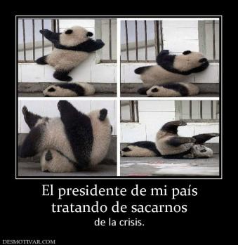 El presidente de mi país tratando de sacarnos de la crisis.