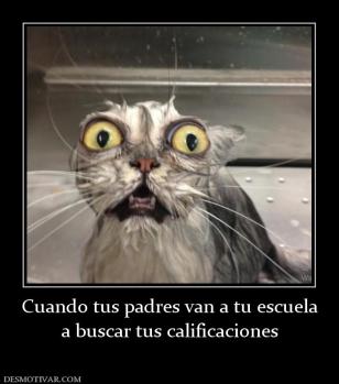 Cuando tus padres van a tu escuela a buscar tus calificaciones