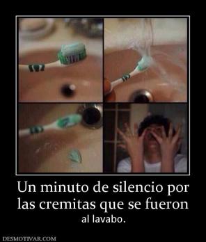 Un minuto de silencio por las cremitas que se fueron al lavabo.