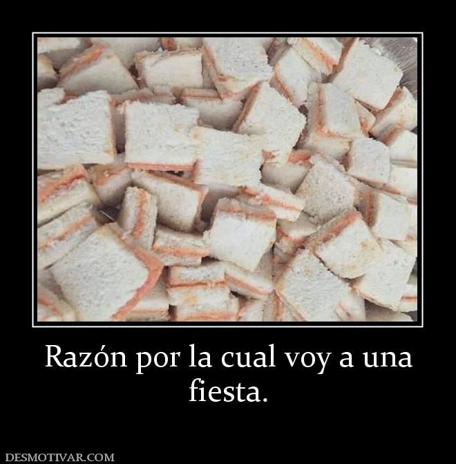 Razón por la cual voy a una fiesta.