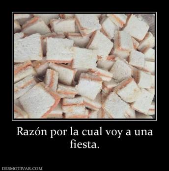 Razón por la cual voy a una fiesta.