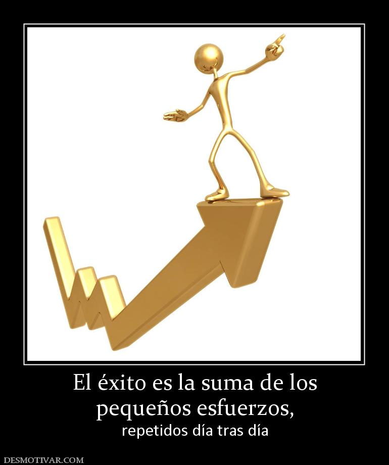 El éxito es la suma de los pequeños esfuerzos, repetidos día tras día
