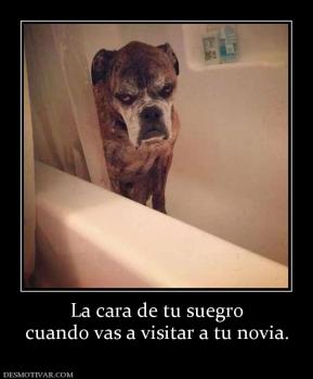 La cara de tu suegro cuando vas a visitar a tu novia.