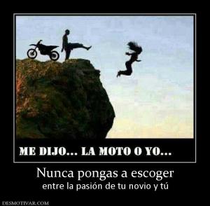 Nunca pongas a escoger entre la pasión de tu novio y tú