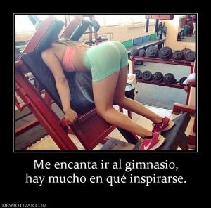Me encanta ir al gimnasio, hay mucho en qué inspirarse.