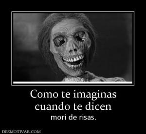 Como te imaginas cuando te dicen mori de risas.