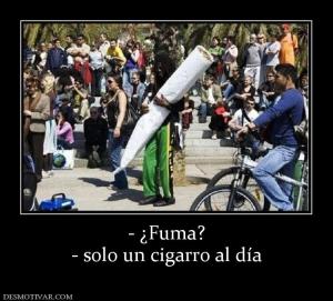 - ¿Fuma? - solo un cigarro al día