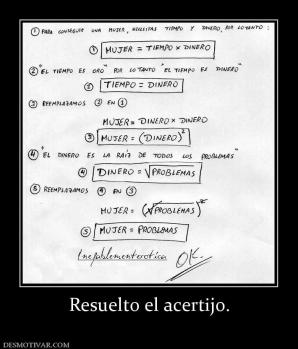 Resuelto el acertijo.