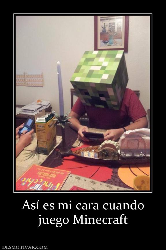 Así es mi cara cuando juego Minecraft
