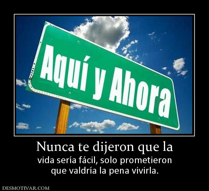 Nunca te dijeron que la vida sería fácil, solo prometieron que valdría la pena vivirla.