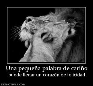 Una pequeña palabra de cariño puede llenar un corazón de felicidad