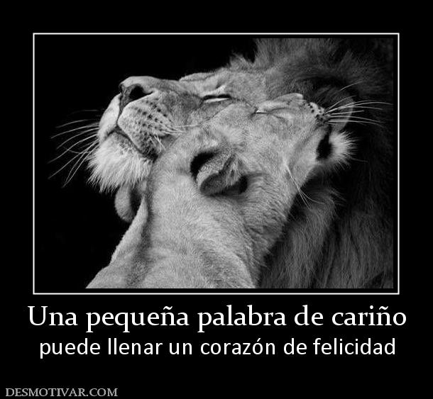 Una pequeña palabra de cariño puede llenar un corazón de felicidad