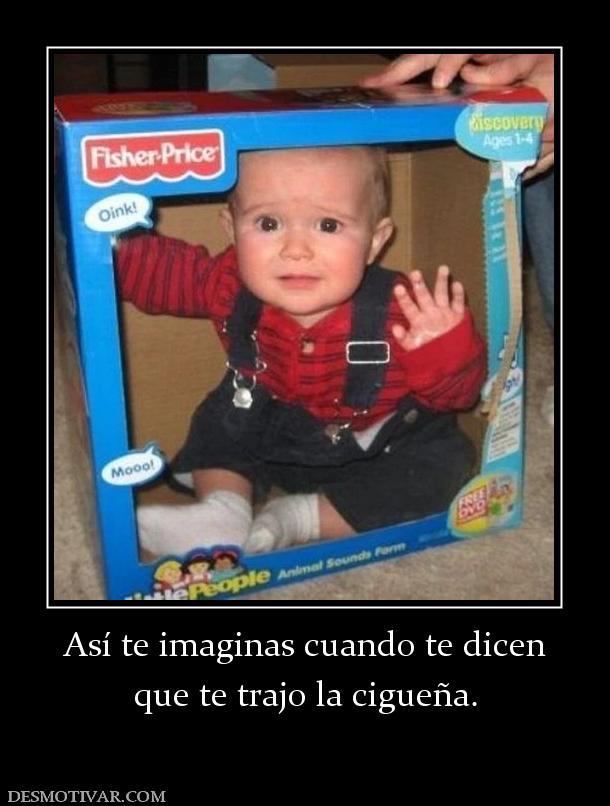 Así te imaginas cuando te dicen que te trajo la cigueña.