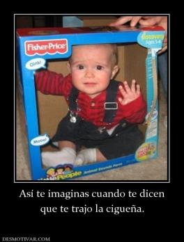 Así te imaginas cuando te dicen que te trajo la cigueña.