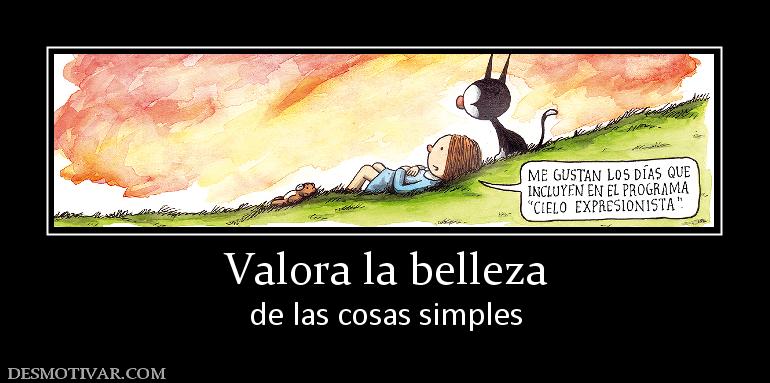 Valora la belleza de las cosas simples