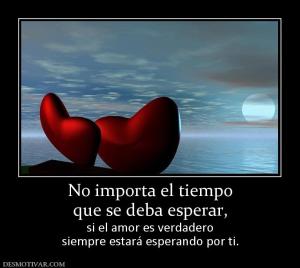 No importa el tiempo que se deba esperar, si el amor es verdadero siempre estará esperando por ti.