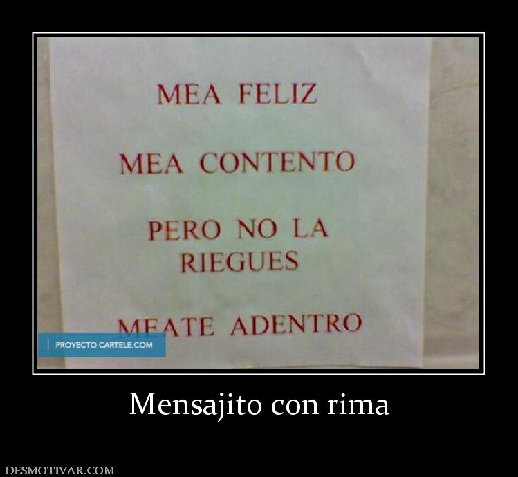 Mensajito con rima