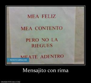 Mensajito con rima