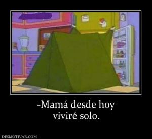 -Mamá desde hoy viviré solo.