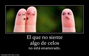 El que no siente algo de celos no está enamorado.