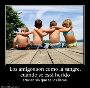 Los amigos son como la sangre, cuando se está herido  acuden sin que se los llame.