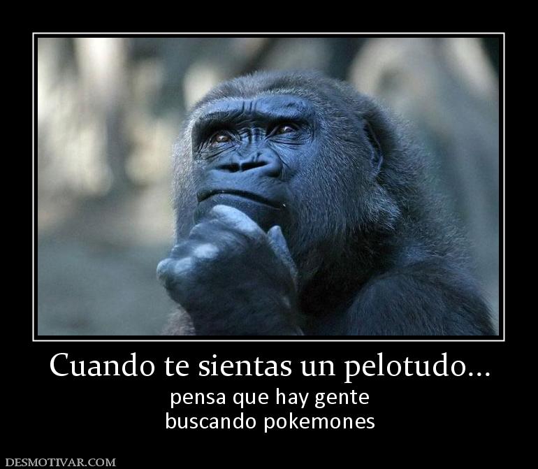 Cuando te sientas un pelotudo... pensa que hay gente buscando pokemones