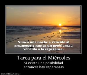 Tarea para el Miércoles Si existe una posibilidad entonces hay esperanzas