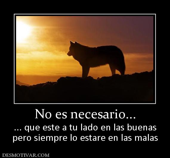 No es necesario... ... que este a tu lado en las buenas pero siempre lo estare en las malas