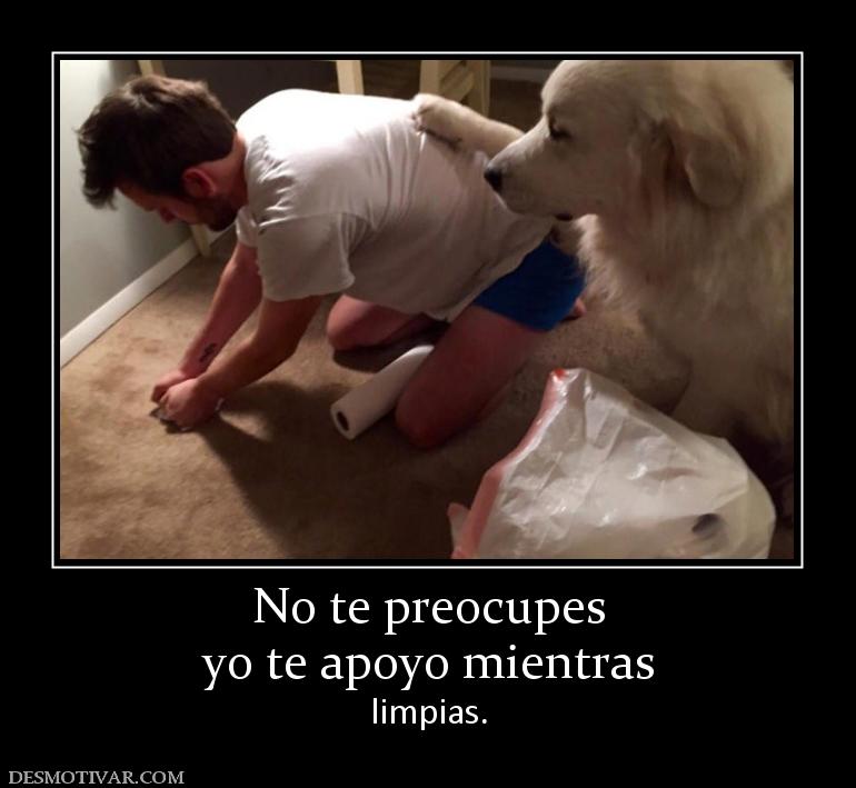 No te preocupes yo te apoyo mientras limpias.