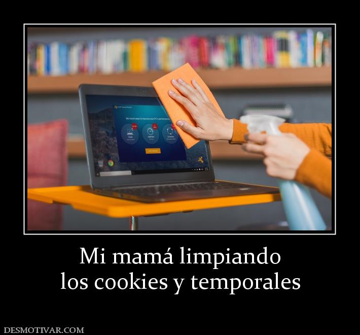 Mi mamá limpiando los cookies y temporales