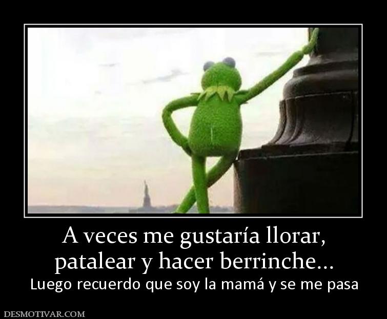 A veces me gustaría llorar, patalear y hacer berrinche... Luego recuerdo que soy la mamá y se me pasa