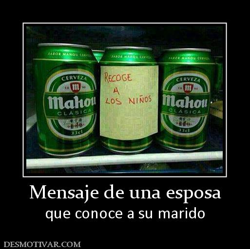 Mensaje de una esposa que conoce a su marido