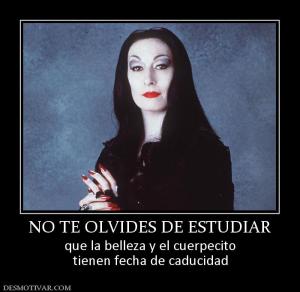 NO TE OLVIDES DE ESTUDIAR que la belleza y el cuerpecito tienen fecha de caducidad