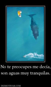 No te preocupes me decía, son aguas muy tranquilas.