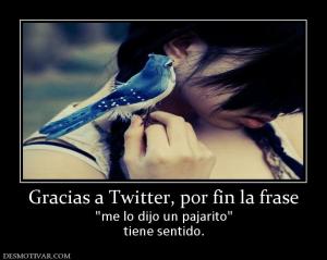 Gracias a Twitter, por fin la frase  tiene sentido.