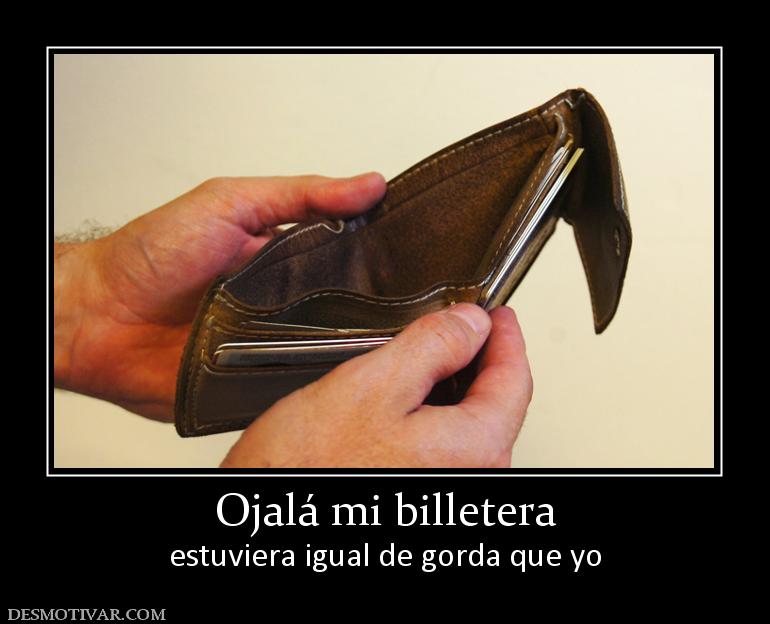 Ojalá mi billetera estuviera igual de gorda que yo