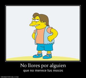 No llores por alguien que no merece tus mocos