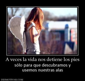 A veces la vida nos detiene los pies sólo para que descubramos y usemos nuestras alas