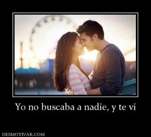 Yo no buscaba a nadie, y te vi