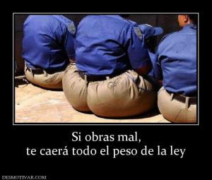 Si obras mal, te caerá todo el peso de la ley