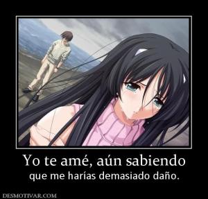 Yo te amé, aún sabiendo que me harías demasiado daño.