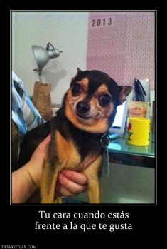 Tu cara cuando estás frente a la que te gusta