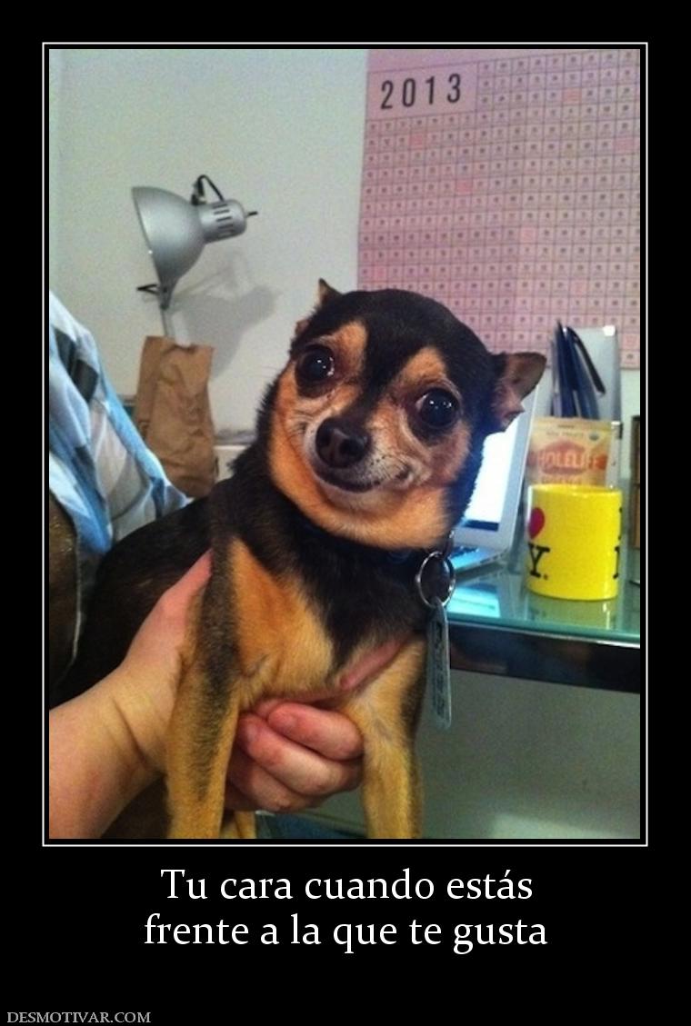 Tu cara cuando estás frente a la que te gusta