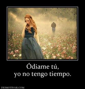 Ódiame tú, yo no tengo tiempo.