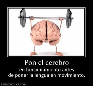 Pon el cerebro en funcionamiento antes de poner la lengua en movimiento.