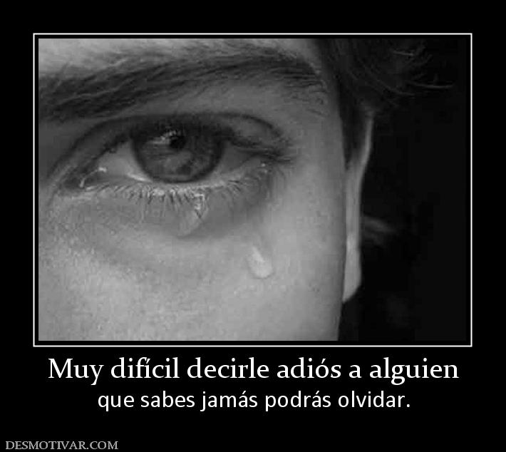 Muy difícil decirle adiós a alguien que sabes jamás podrás olvidar.