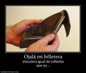 Ojalá mi billetera estuviera igual de rellenita que yo...