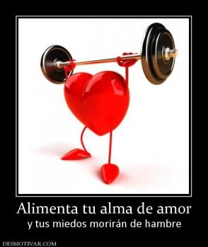 Alimenta tu alma de amor y tus miedos morirán de hambre