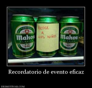Recordatorio de evento eficaz
