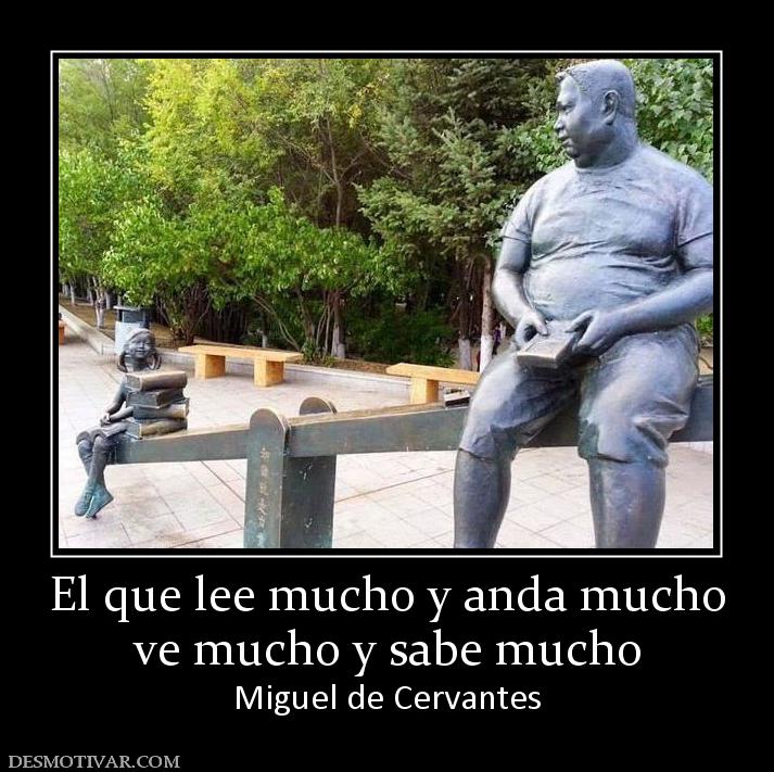 El que lee mucho y anda mucho ve mucho y sabe mucho Miguel de Cervantes